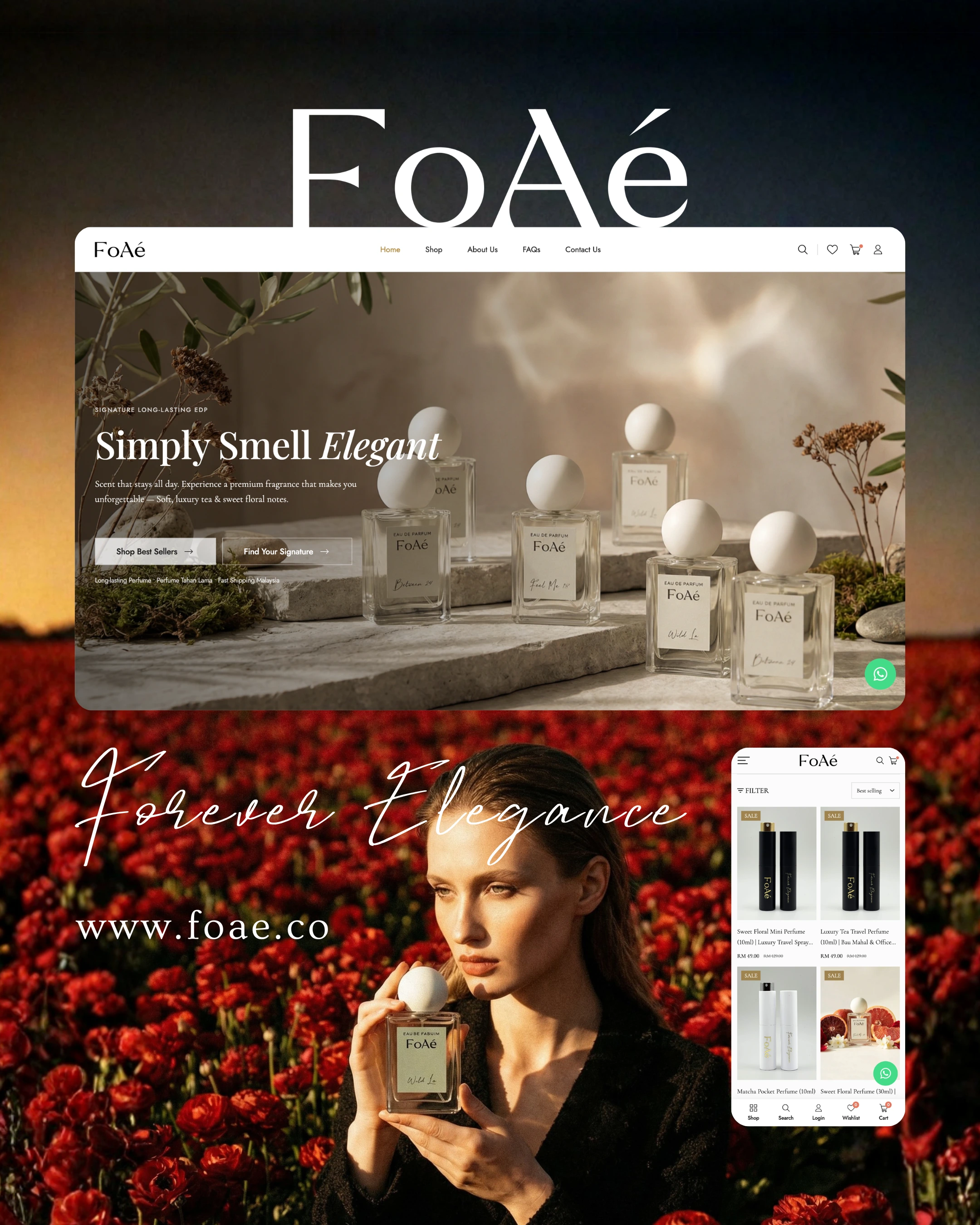 FoAé Malaysia perfume brand online store website design and development